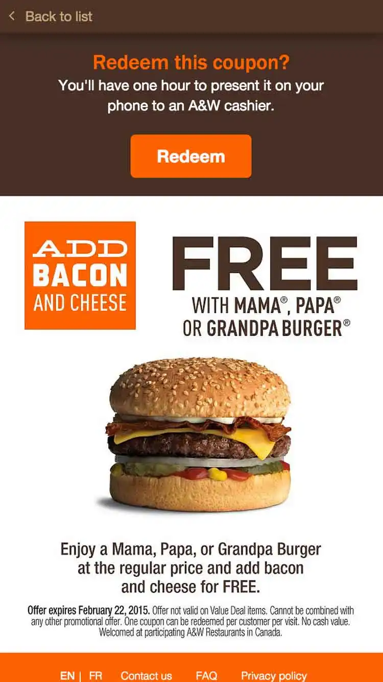A&W Coupons